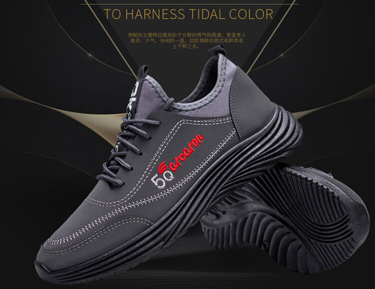 Zapatillas de deporte de cuero sintético para hombre, zapatos informales transpirables antideslizantes para caminar al aire libre, suela de goma ligera con cordones, novedad de 2020