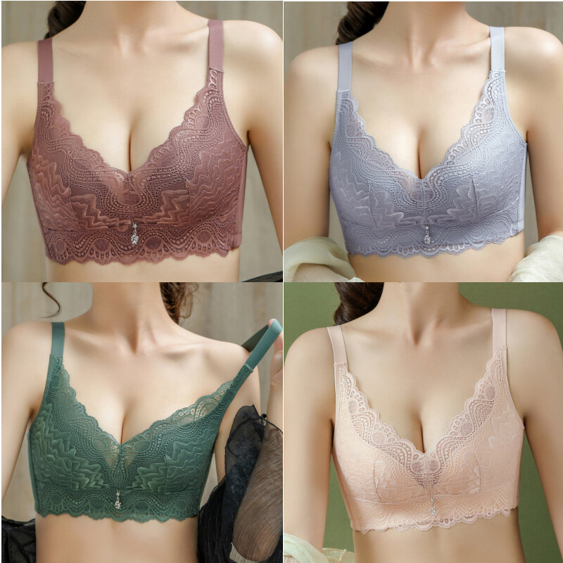 Sexy Lace Bra Push Up Lingerie Latex Wire Free Women's Bras