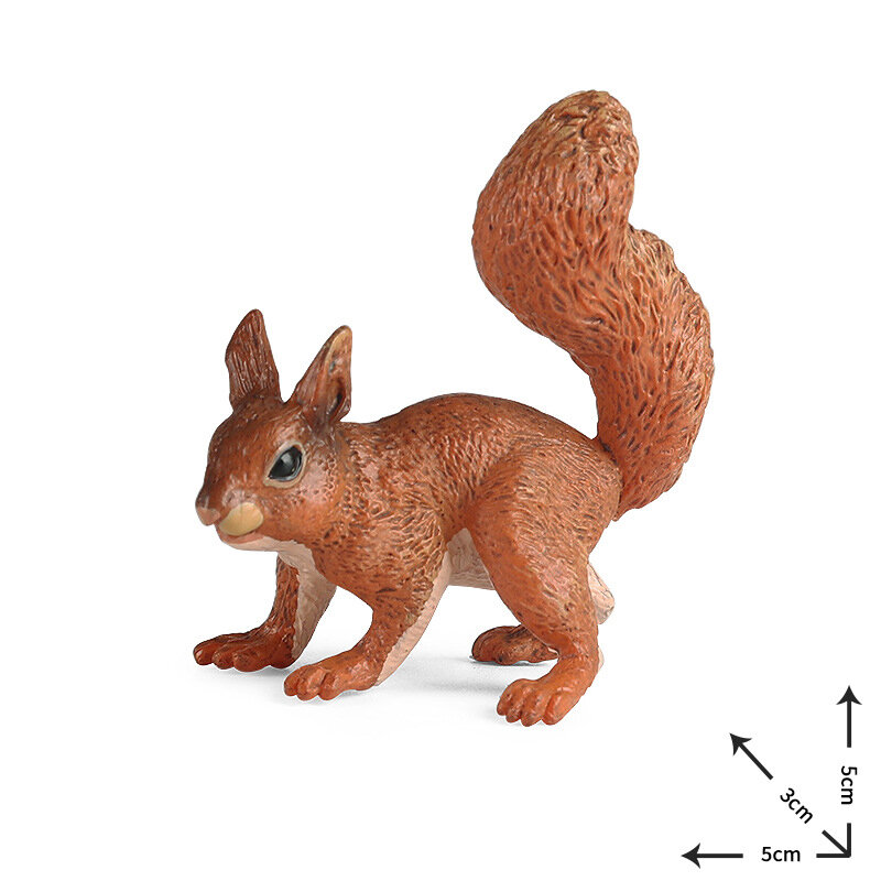 인기 있는 시뮬레이션 동물 플라스틱 액션 PVC 솔리드 모델, 다람쥐 피규어 컬렉션, 어린이 교육, 어린이 인지 선물