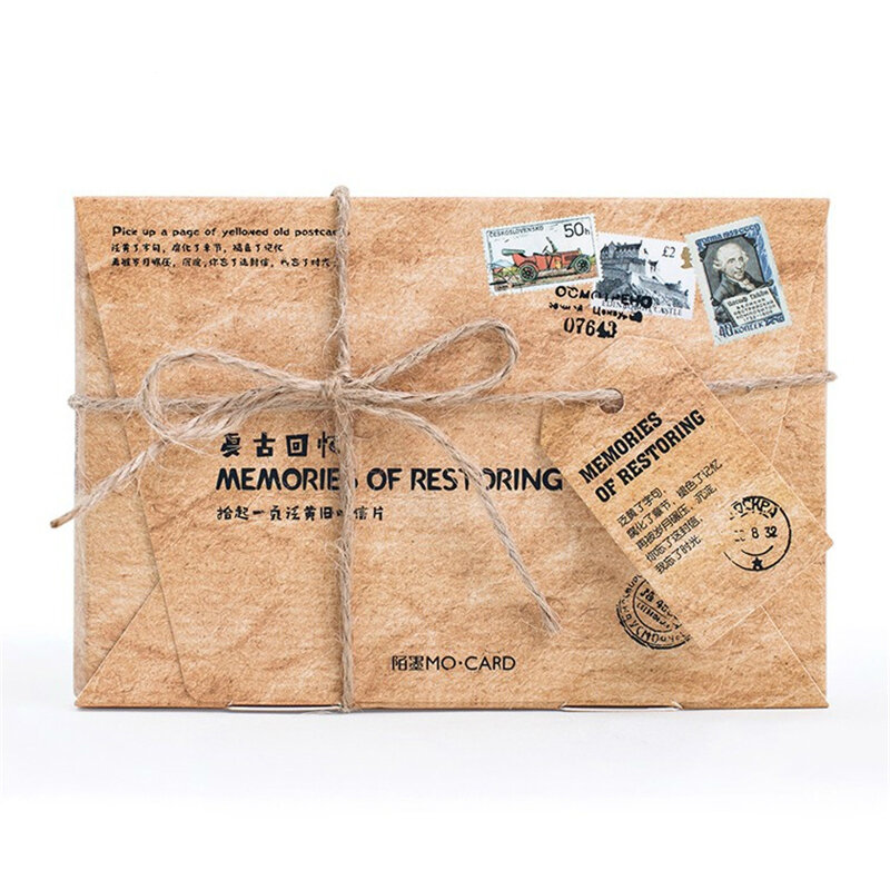 Yoofun-30 unids/caja de recuerdos Retro de restauración de postales, Estilo Vintage, papelería innovadora, escritura, regalo de felicitación, postales