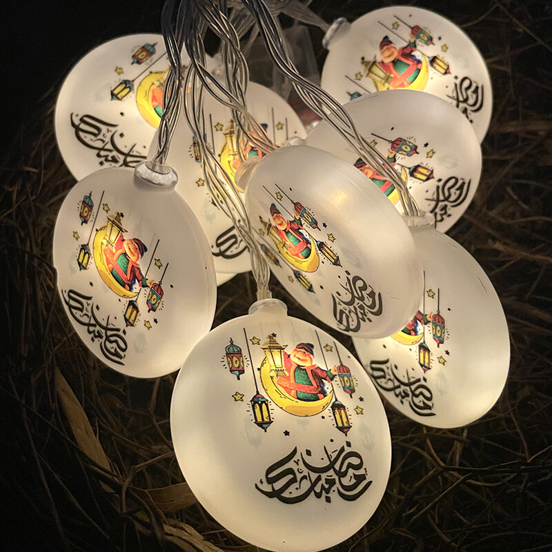2M 10Led Eid Mubarak Led Light String Ster Maan Nachtlampje Islamitische Moslim Festival Decoraties Thuis Ramadan Kareem Ornament