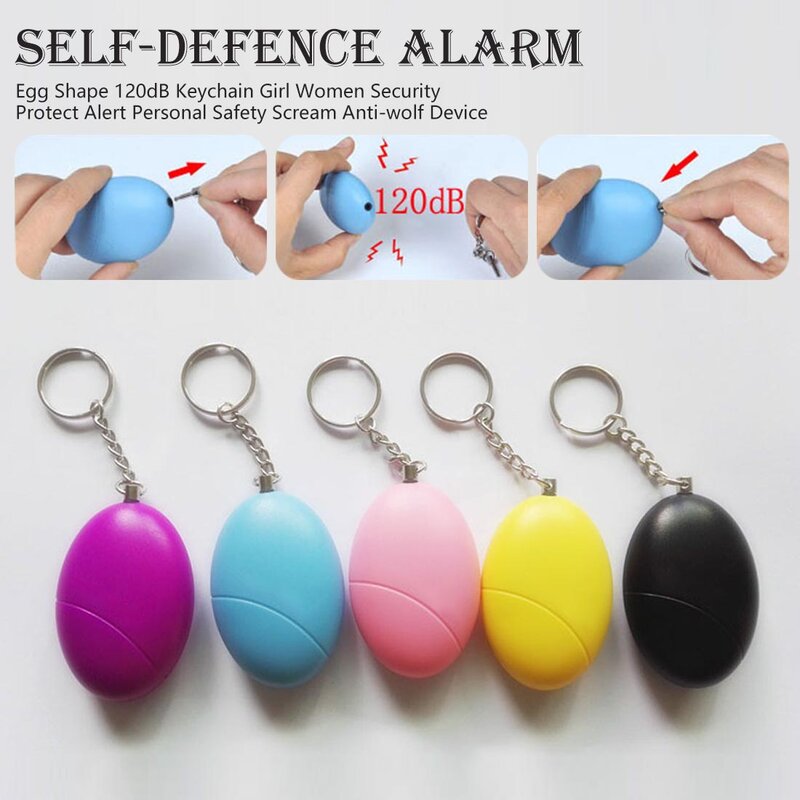 Alarma de autodefensa en forma de huevo para niña o mujer, sirena de protección de seguridad, protección de emergencia con forma de lobo