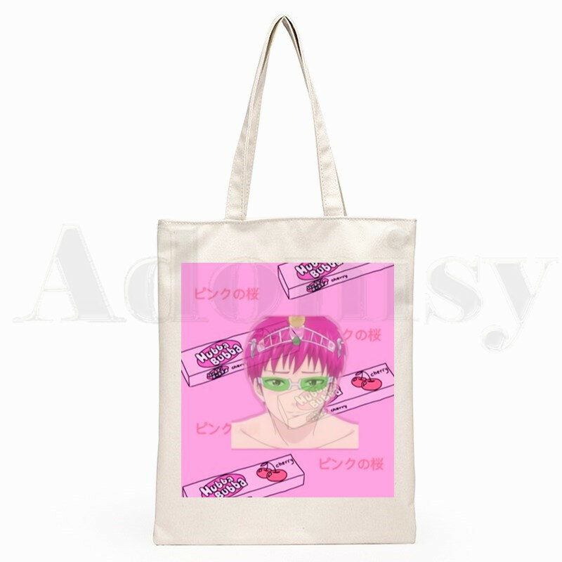 Katastrofalne życie Saiki K Kusuo No Psi Nan graficzny nadruk kreskówkowy torby na zakupy dziewczyny moda Casual Pacakge torebka