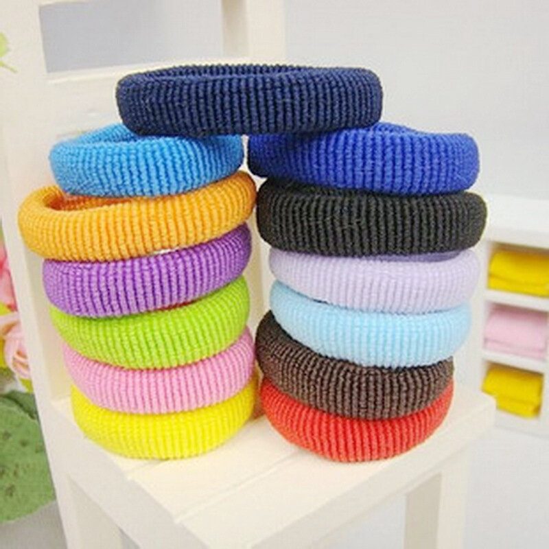 100個色ガールズベビーヘアリングロープ帽子scrunchies弾性ヘアバンドのための女性の髪のネクタイbebes