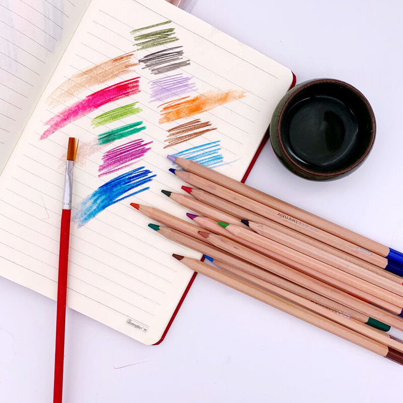 12 cores chumbo núcleo 4.0 solúvel em água lápis coloridos desenho colorido lápis conjunto colorido de alta qualidade coloração escola arte suppli