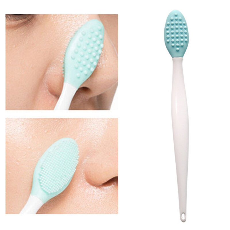 2 pçs silicone nariz limpo escova esfoliante poros beleza escova facial cuidados com a pele ferramenta massageador remover acne cravos limpeza profunda