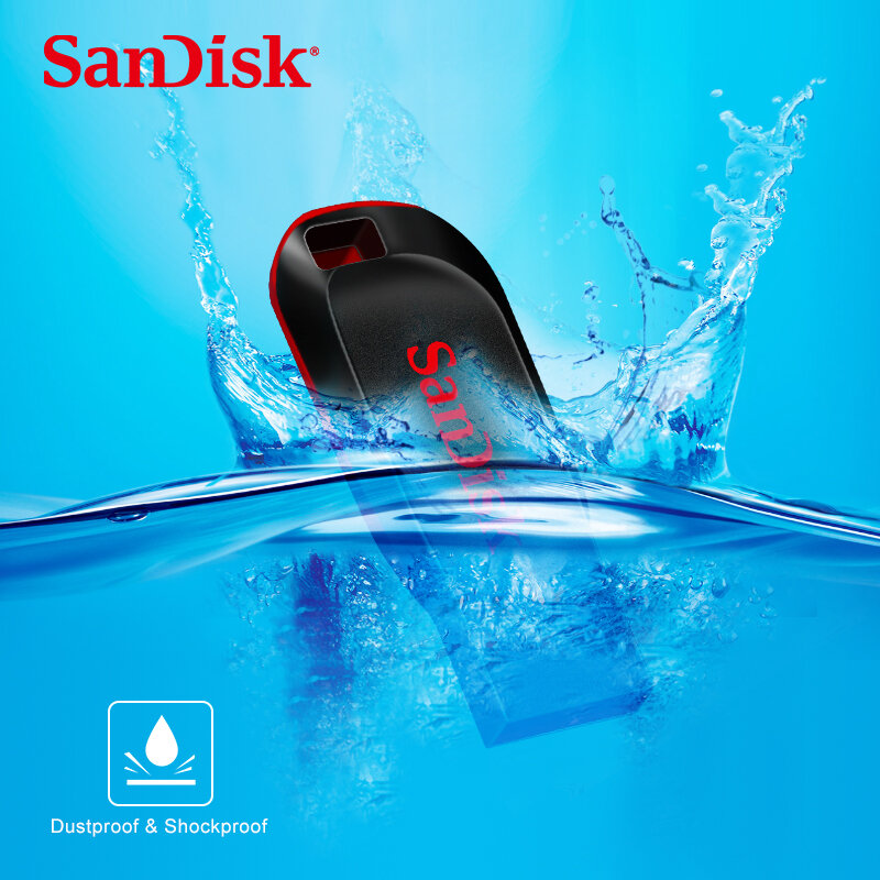 SanDisk-unidad Flash Cruzer Blade CZ50 Original, 100% GB, 64GB, 32GB, 16GB, Pen Drive USB 128, memoria USB 2,0