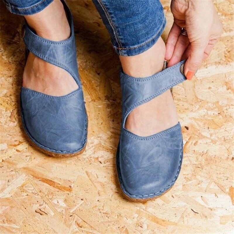 Sandalias informales de Color puro para mujer, zapato grande, zapatos cómodos de verano, 2021