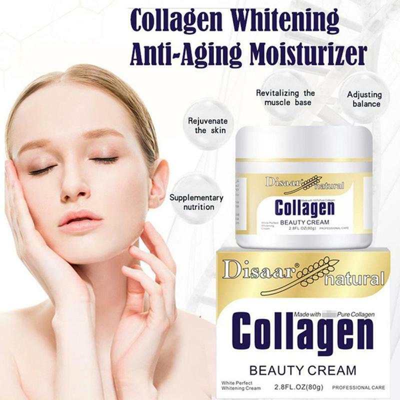 Crema facial de colágeno antiarrugas, reafirmante, brillante, hidratante, cuidado de la piel, cuidado facial, 80g