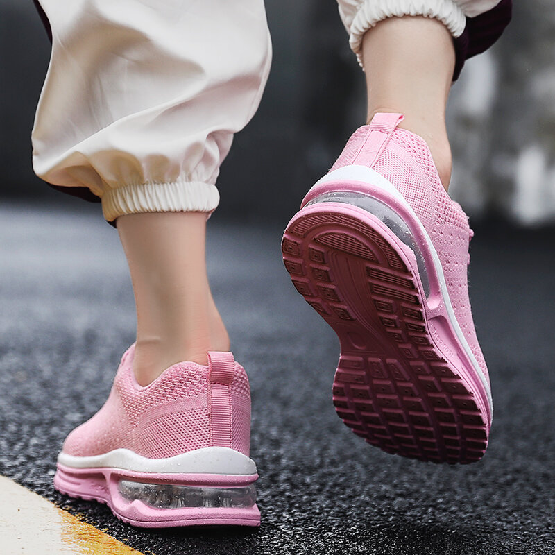 حذاء رياضي نسائي غير رسمي ، حذاء رياضي ناعم ومريح ومسامي مع نعل مانع للانزلاق للاستخدام في الهواء الطلق