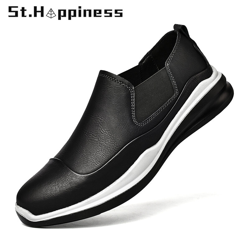 2021 New Men Leather Casual Shoes Brand Slip On Driving Shoes Outdoor Soft Walking Shoes Fashion Loafers Moccasins Men Shoes