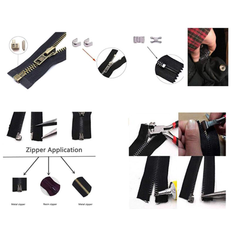 10 Sets  Zinc Alloy Repair Zipper Stopper Open End Zipper Stopper DIY Sewing Zipper Accessories For Clothes,Bag