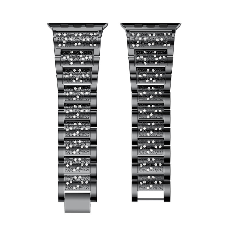 Luksusowy pasek diamentowy do zegarka Apple watch 44mm 40mm 42mm 38mm iwatch bransoletka 5 4 3 pasek ze stali nierdzewnej akcesoria do zegarka Apple