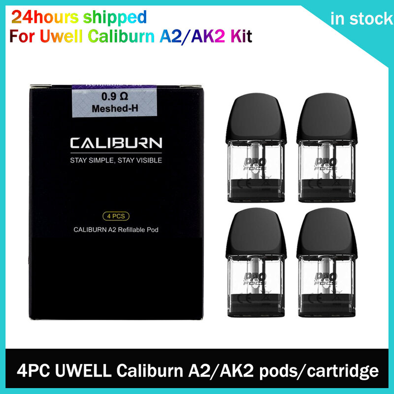 Original Uwell Caliburn A2 Pods Caliburn AK2 Pod ตลับหมึก2Ml 0.9ohm ตาข่ายขดลวด