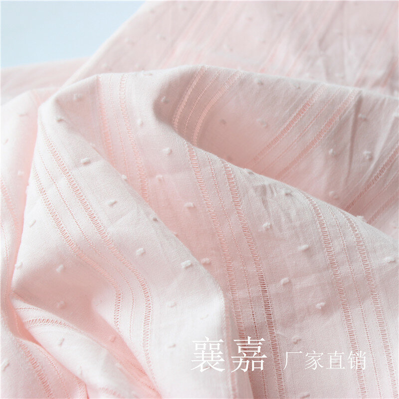Tela Blanca de algodón para manualidades, tela bordada para vestido de camisa, tela de algodón bricolaje, tejido de costura, 100x140cm SED01