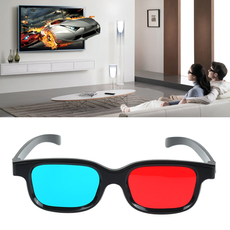 Nouveau cadre noir rouge bleu lunettes 3D, cadre noir pour Anaglyph dimensionnel film TV DVD jeu vidéo offre un sens de la réalité