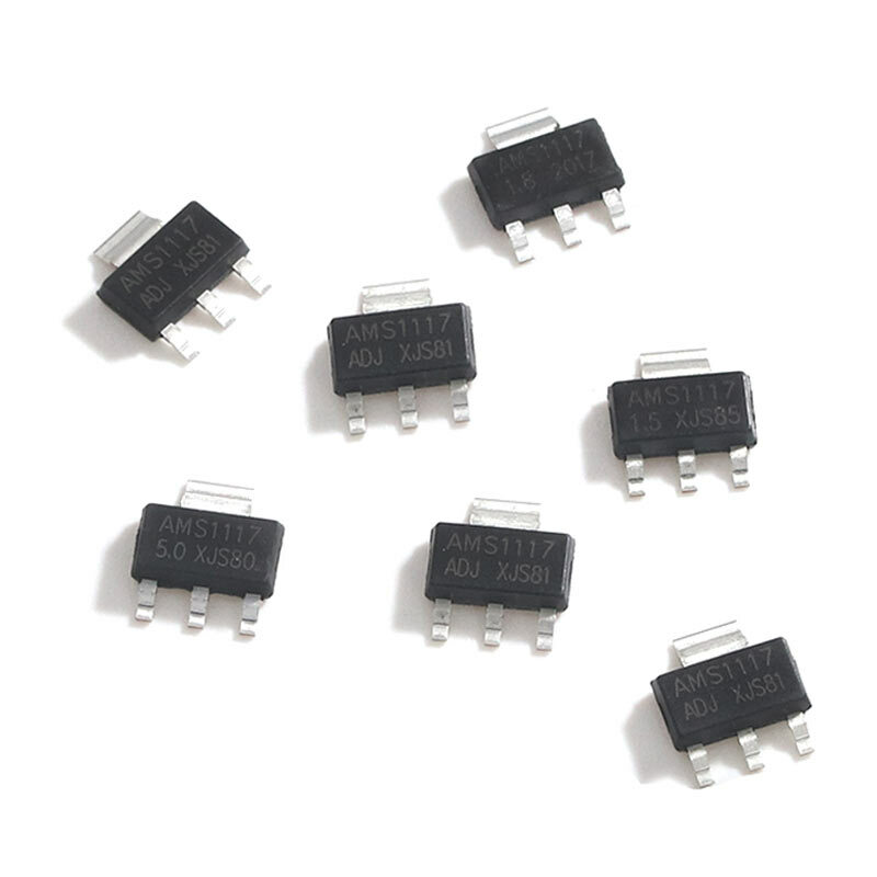 10Pcs SMD 낮은 드롭 아웃 전압 레귤레이터 3 극 트랜지스터 SOT-89 AMS1117-ADJ AMS1117-5.0V AMS1117-3.3V AMS1117-2.5V