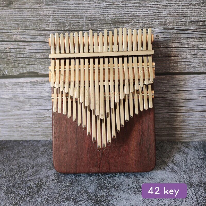 Kalimba de doble capa, Piano de pulgar hecho a mano de 42 teclas, 3 colores, teclado de diatonismo cromático, instrumento Musical con funda