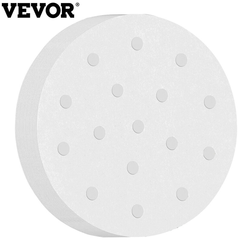 VEVOR 500PCs Steam Papers 4/5-Inch Round Non-Stick Basket Extra-thickened Parchment Papers for  Hamburger Patty Healthy Home Use