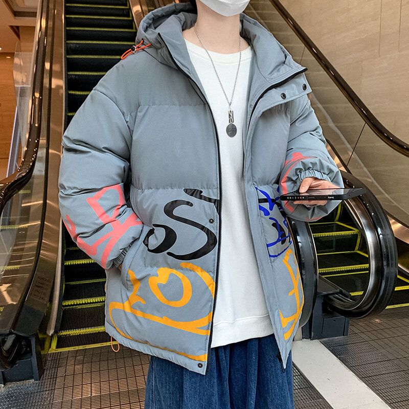 Пуховик мужской утепленный, облегающая хлопковая куртка в Корейском стиле, деловая Повседневная теплая верхняя одежда, зима 2021