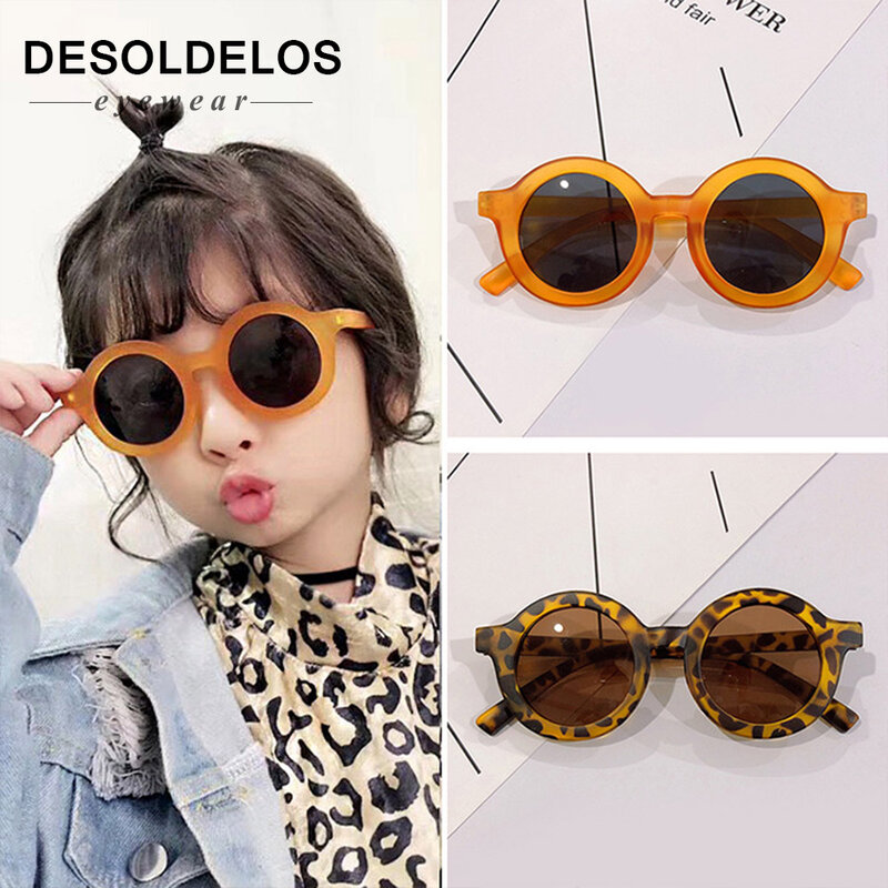 패션 아이 선글라스 라운드 프레임 소년 소녀 태양 안경 어린이 아기 안경 UV400 음영 Oculos Gafas De Sol
