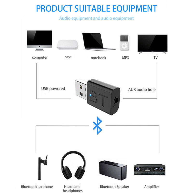 Bluetooth аудио модуль Aux Bluetooth адаптер для ПК Bluetooth адаптер 5 0 Bluetooth приемник для ТВ компьютера наушники мышь