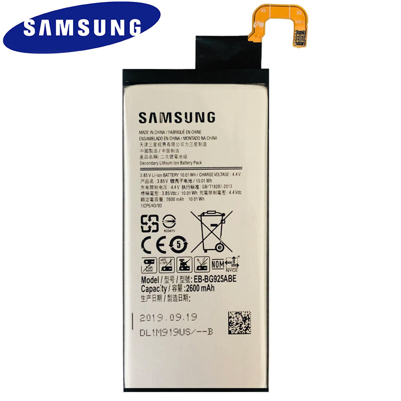 SAMSUNG แบตเตอรี่ทดแทน EB-BG925ABE 2600mAh สำหรับ Samsung GALAXY S6 EDGE G9250 G925FQ G925F G925S S6Edge G925V G925A