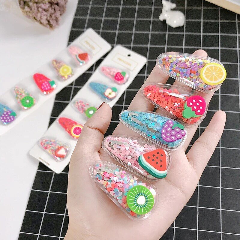 3-5 Pcs Cute Fruit Haarspeld Prinses Baby Meisje Haarspeld Kinderen Hoofddeksels Kleur Clip Hoofdtooi Haar Accessoires Dropshipping