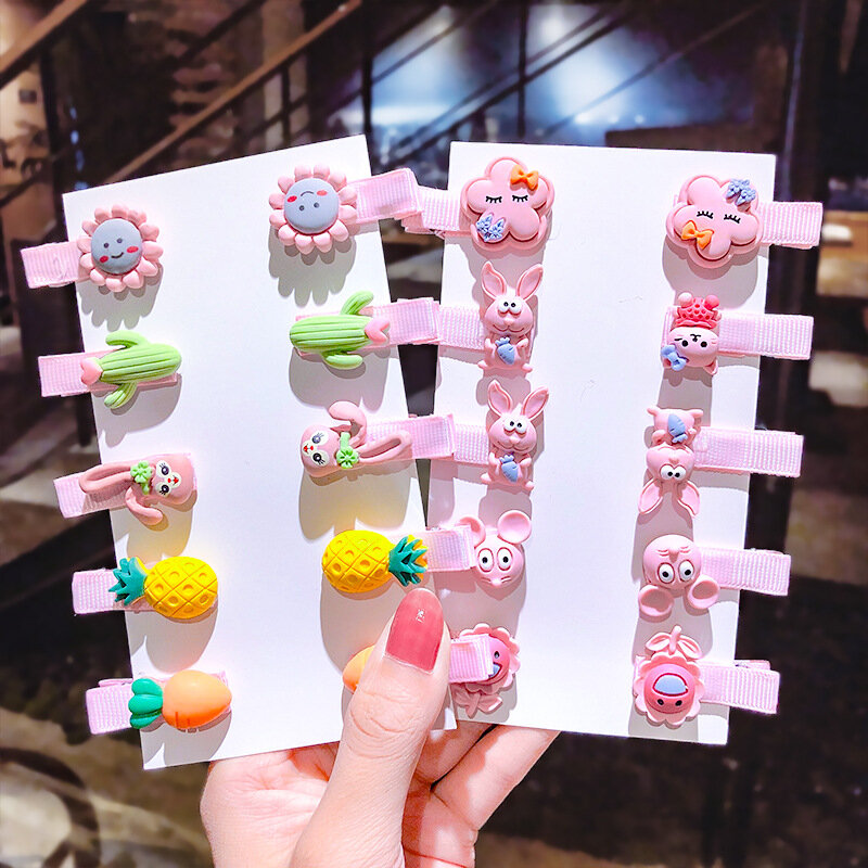 Horquillas coreanas de dibujos animados para niños, tocado de fruta, Clip de dama, accesorios para el cabello de pico de pato para bebé, pinzas, pasador de moda para niña