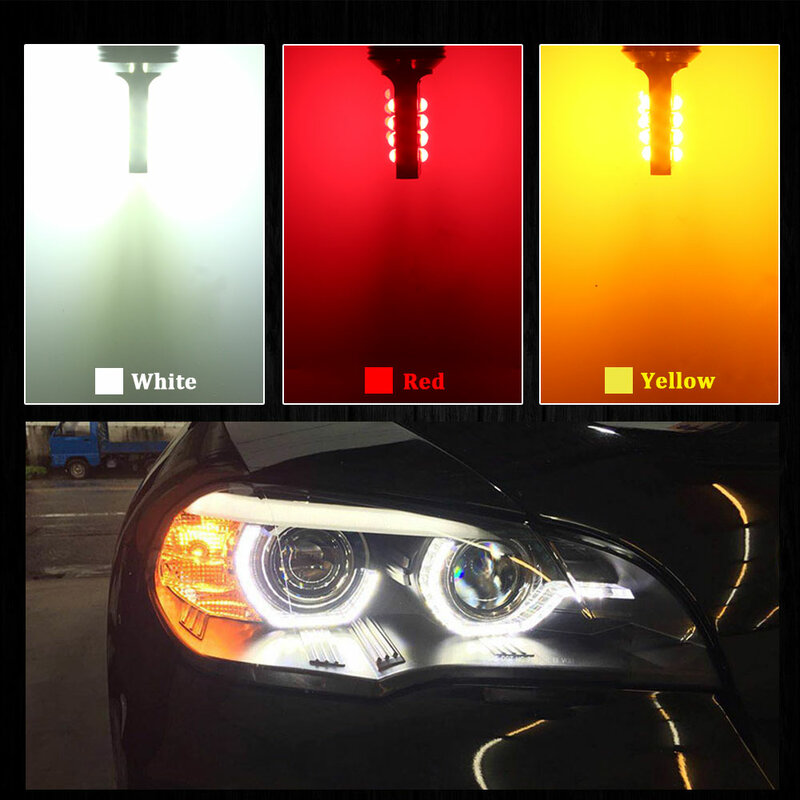 KAMMURI Canbus Amber Yellow PY24W Bulb SAMSUNG LED Turn Signal Light DRL For Range Rover Sport 2010-2012 For BMW E90 E91 E92 E93