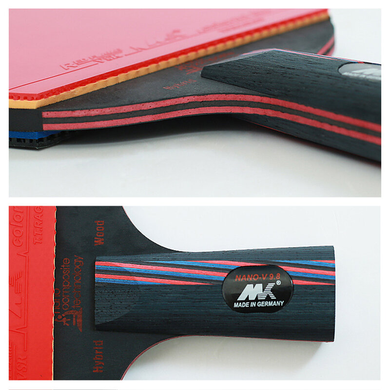 1 Piece NANO-V 9.8 Table Tennis Racket Short Long Handle Carbon Blade Rubber For Rackets used in  professional competition