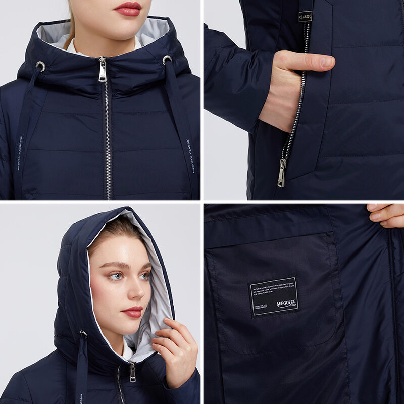 Miegofce 2021 novo design jaqueta feminina casaco à prova de vento quente feminino parka europeu e americano feminino modelo casaco
