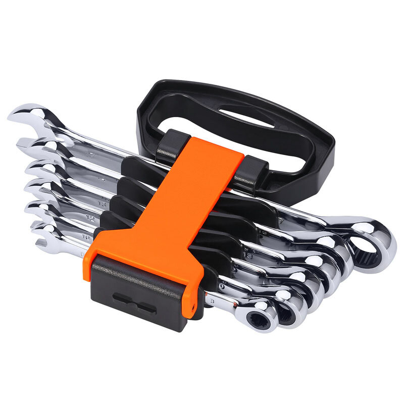 Metryczny kombinowany klucz zapadkowy, uniwersalny klucz grzechotkowy ze stali chromowo-wanadowej klucze płaskie zestaw kluczy narzędzia do naprawy samochodu