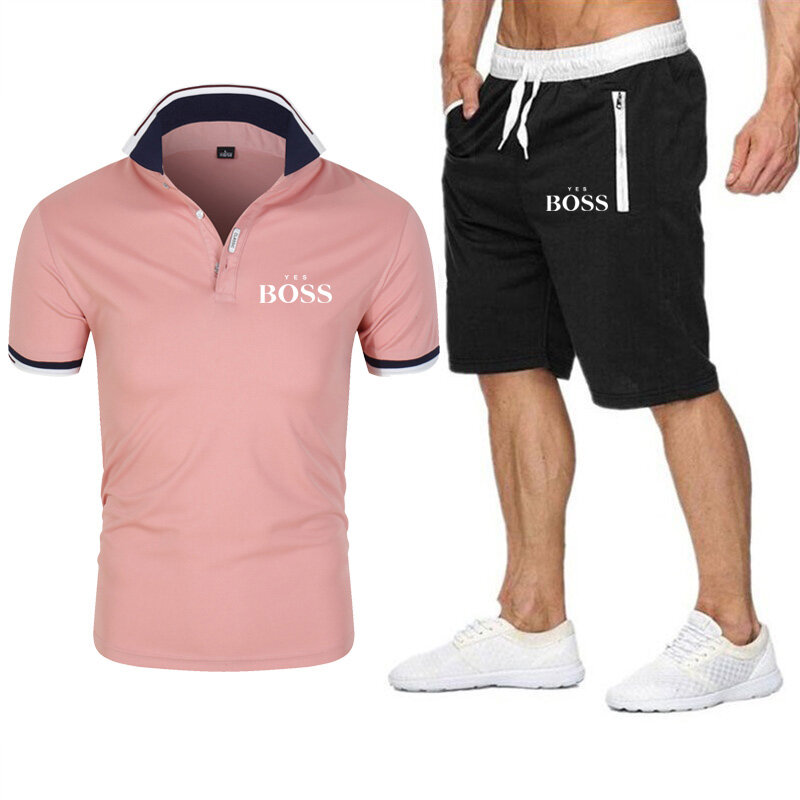 Men's short-sleeved Polo shirt, summer 2021 new collection, sports fashion, knit boss, solid color, lapel, top