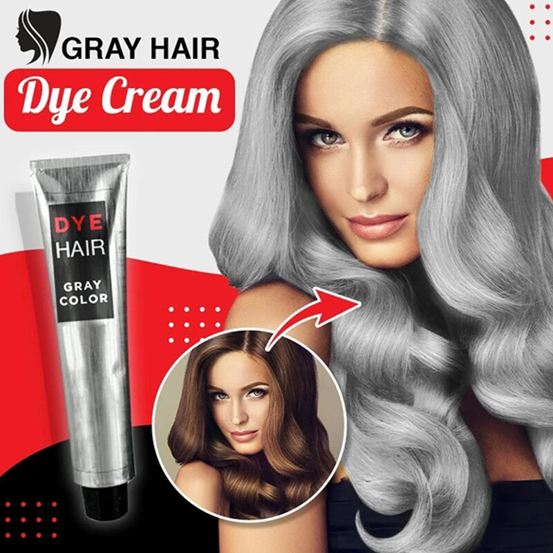 De pelo gris crema Unisex luz gris plata crema Color para teñir belleza Color de pelo cera para pintura modificar teñir el pelo estilo TSLM1