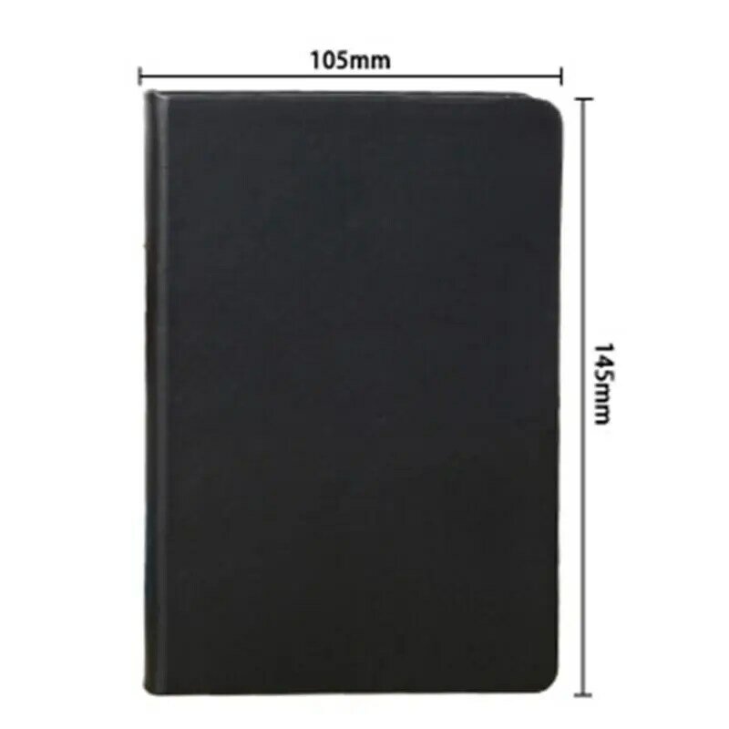 Cuaderno de notas pequeño de bolsillo, portátil, para página interior en blanco, de papel negro