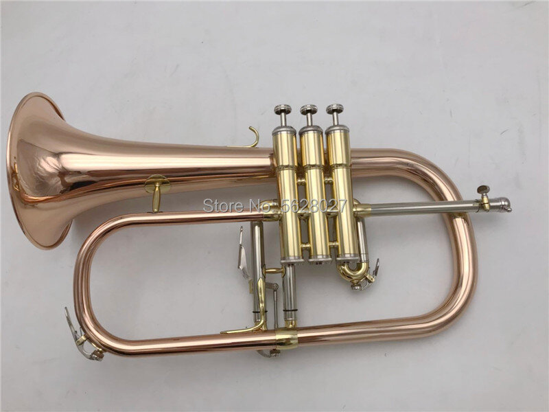 Bach novo bb flugelhorn ouro fósforo & cobre flugelhorn instrumentos musicais com caso bocal