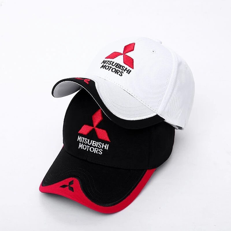 Topi Bisbol Fashion Baru 2021 Topi Truk Balap Motor GP F1 Logo Mobil Bordir Gambar Cetak Mitsubishi 3D Topi Snapback Teduh untuk Pria dan Wanita
