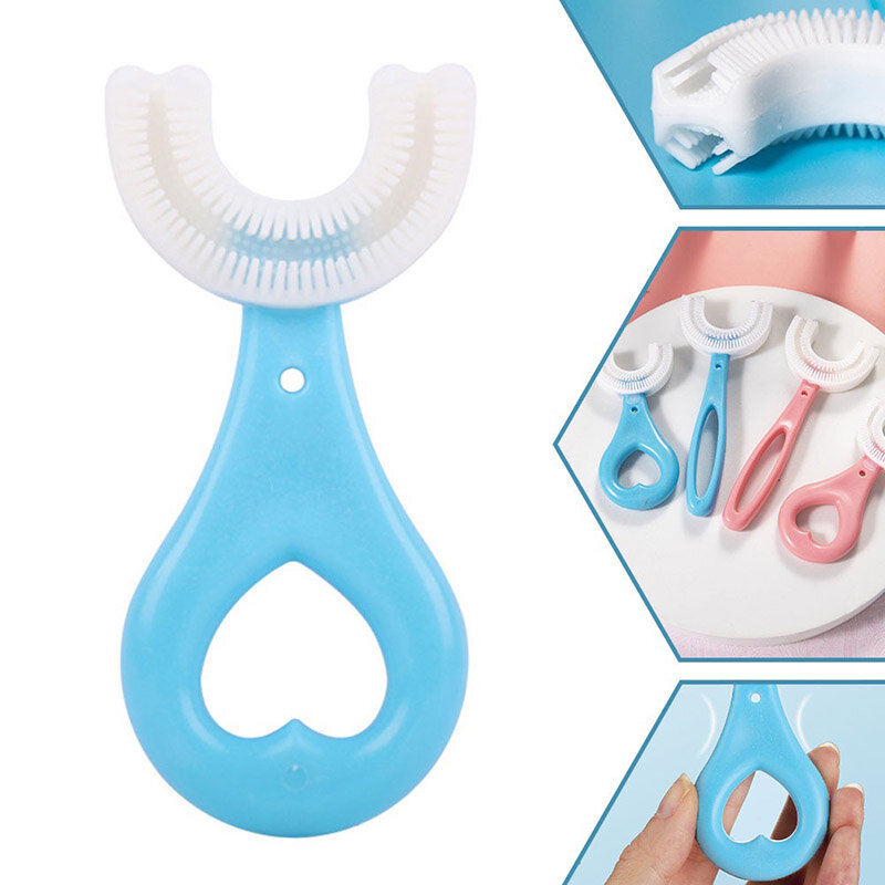 Kids Toothbrush Infant U Shape Toothbrush With Soft Bristle Mouth Shape For Infants 2-12Years