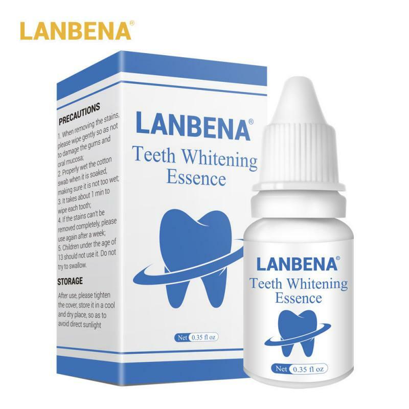 Teeth Whitening Essence 10ml Tooth Brighten Liquid With Cotton Swabs Dental Cleansing Serum to Remove Tooth Stains TSLM2 LANBENA