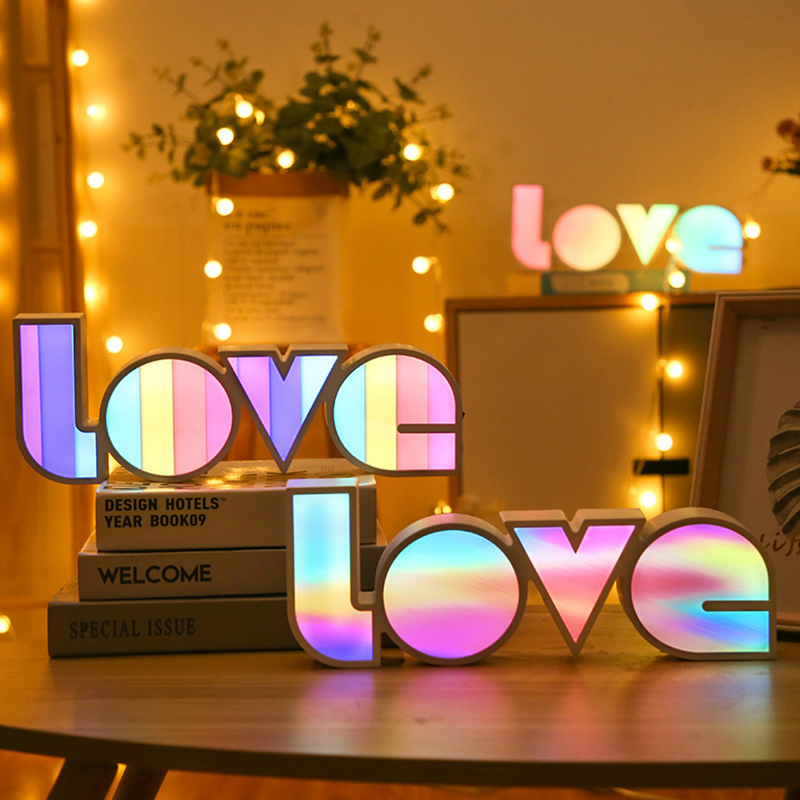 Liebe LED Brief Lampe Hochzeit Romantische 3D Nacht Lichter Ornament Valentines Tag Geschenke Geburtstag Decor Weihnachten Dekoration für Home