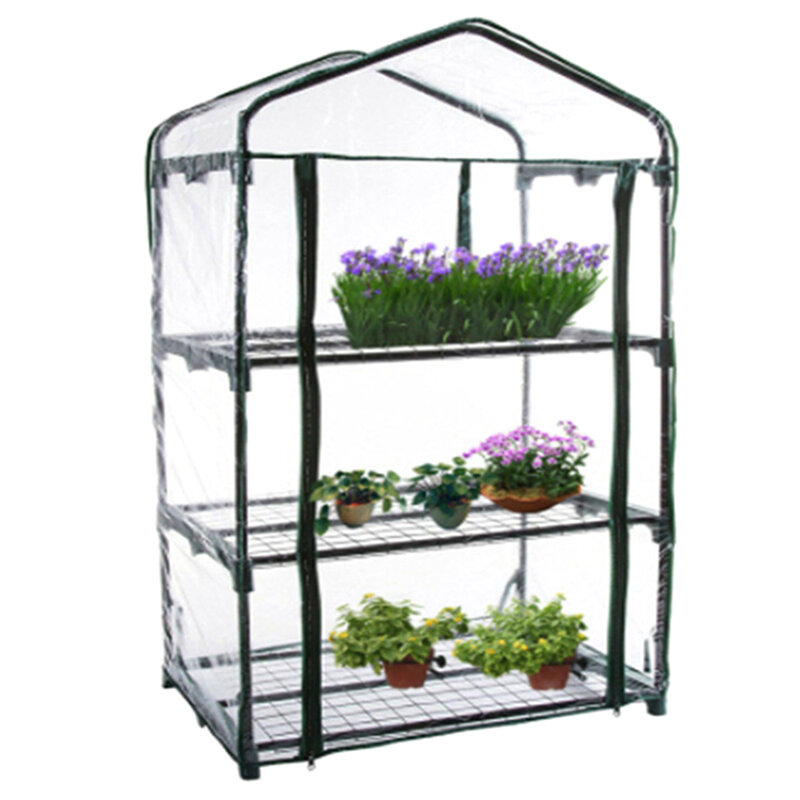 Cubierta de plantas de flores de jardín, 3 niveles, Anti-UV, impermeable, portátil, PVC, invernadero, LBShipping