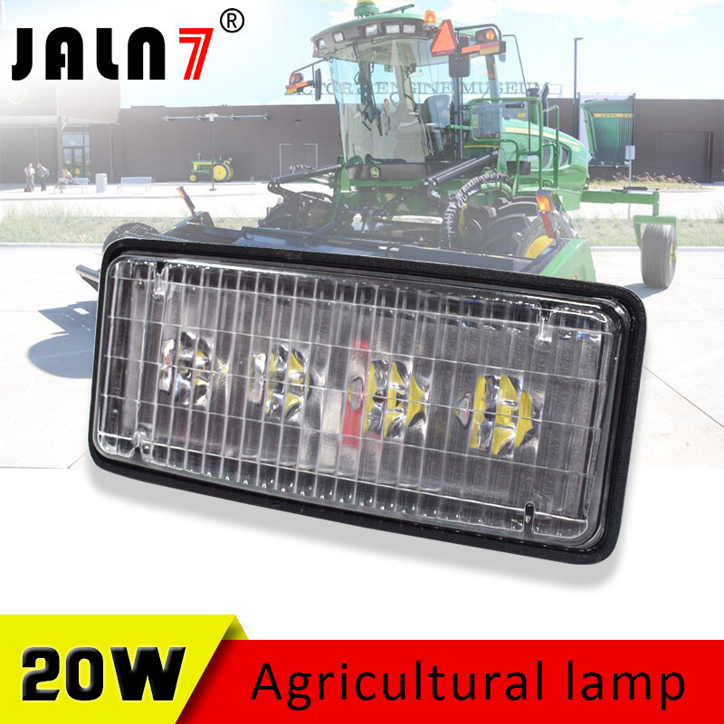JALN7 Foco LED Trattore per John Deere Luces Trattore Agricola 20W 12V 24V Faro LED Flood Antiniebla Rettangolare Impermeabile 1Pz