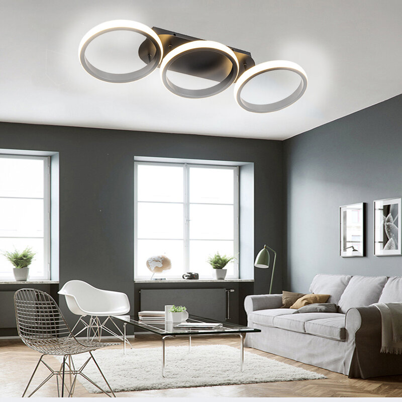 Plafonnier LED au design moderne, éclairage d'intérieur, luminaire de plafond, idéal pour un salon, une cuisine, une chambre à coucher, un Bar ou un couloir, AC90-260V