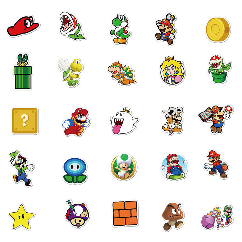 10/30/50/100PCS อะนิเมะเกม Super Mario การ์ตูนสติกเกอร์สเก็ตบอร์ดกระเป๋าแล็ปท็อปรูปลอก Graffiti สติกเกอร์เด็กขอ...