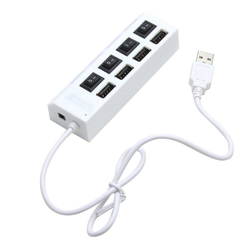 Adaptateur d'alimentation Hub USB 3.0 à 4 Ports, multi-expansion, avec interrupteur marche/arrêt indépendant, adaptateur de répartiteur pour ordinateur portable