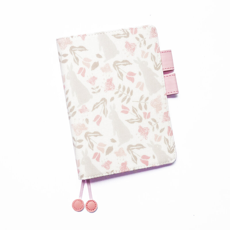 Funda de cuaderno con diseño de conejo Floral para chica, libreta de tela hecha a mano, Bloc de notas a5a6, cuaderno de bocetos para dibujar, diario Personal, accesorios de oficina
