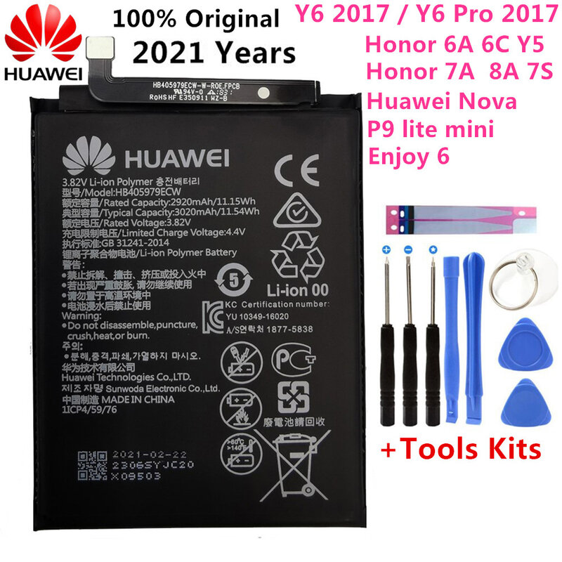 Huawei-batería original Honor P8 P9 P10 P20 5C 5X 6A 6C 7X 7C 8 S8 8X 8E 8C G9 9 9i 10 G10 Mate 8 9 10 Nova 2 2i 3i Lite Plus Pro