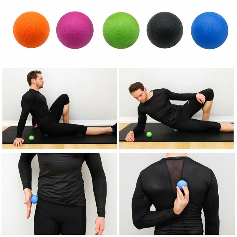 Pelota de masaje de una sola bola para Fitness, pelota de Hockey de Fascia para entrenamiento, masaje de 6,3 cm, bolas de Fitness para relajar los músculos