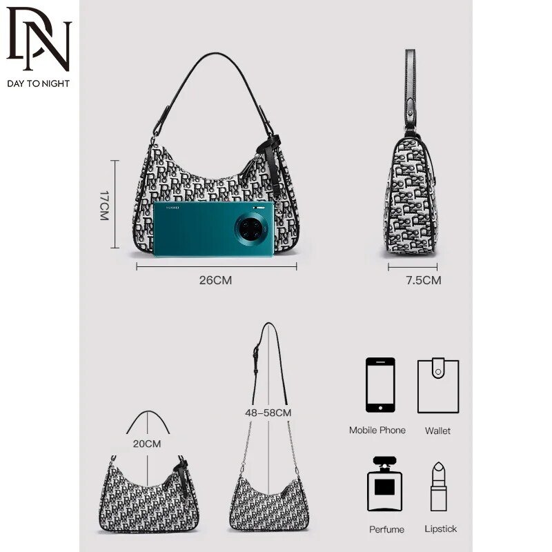Dn-女性のアンダーアームハンドバッグ,ヴィンテージスタイルの小さなジャカードショルダーバッグ,クラシックな新しい2021コレクション